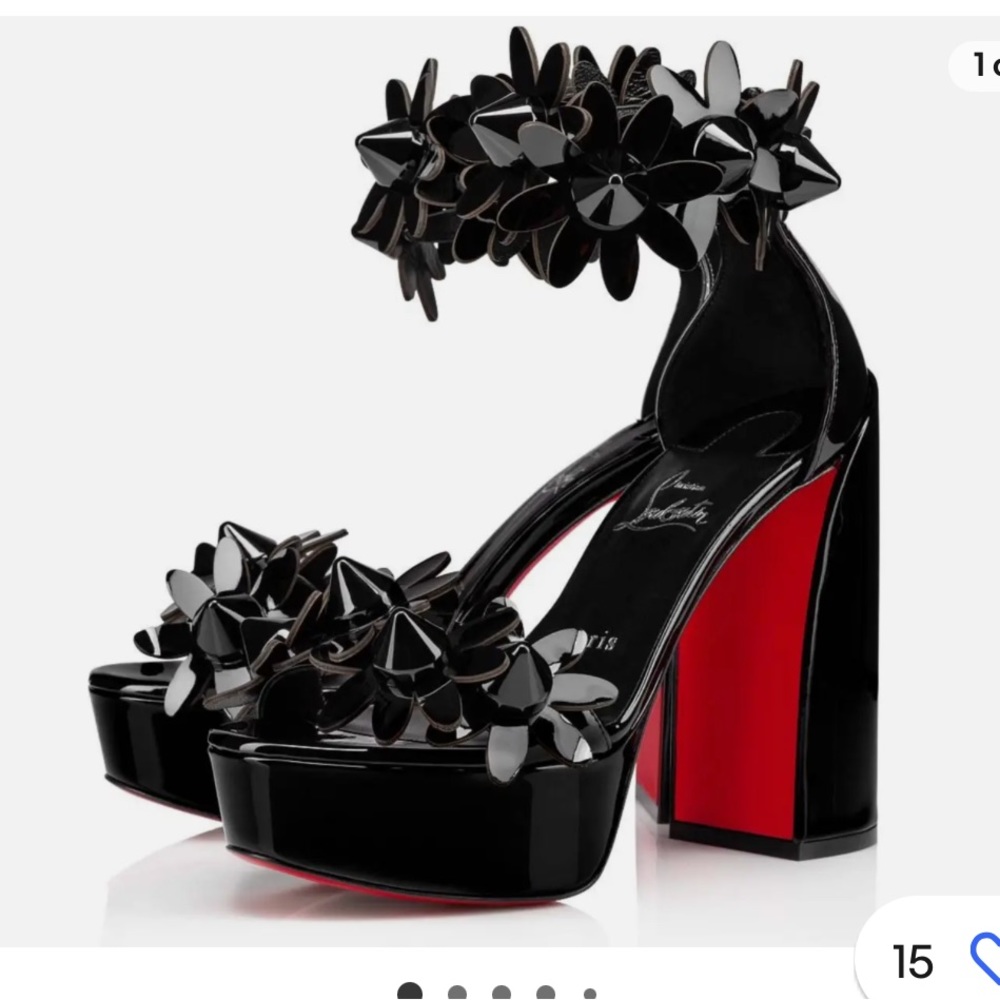 Christian Louboutin Daisy Spikes Alta 130 Black Platform Heel size 38